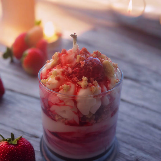 Strawberry shortcake candle